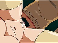 Awesome Hentai tarts take turns on a stiff cock in a wild threesome  8