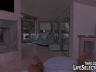 Fabulous pornstar Mia Malkova poses naked and pleases her man with footjob before anal drilling 9