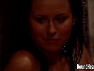 Excited lesbian girl gets hardcore strap-on pounding from her girlfriend 7
