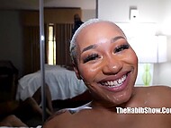 Furiously girthy black phallus penetrates mouth and pussy of the shor-haired Ebony tart 11