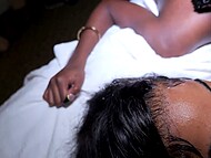 Wild threesome with two Ebony sexual freaks and a black stallion 11