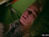 Breathtaking blonde writhes in passionate pleasure during solo masturbation 7