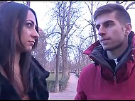 Spanish minx Lucia Nieto strips to stockings and gets on top of the pickuper's dick 6