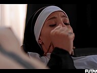 Adorable Futanari hotties cum hard during intense anal intercourse 7