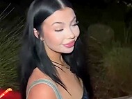 Lusty sexual liaison with brunette Aussie Holly Day after sundown supper 4