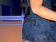 Lusty sexual liaison with brunette Aussie Holly Day after sundown supper 8