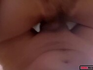 Desperate for raw sex, amateur harlot spreads legs to have her hairy pussy banged 11