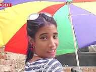 Eager client receives squirting pussy from stunning Latina road vendor 5