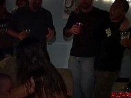 Likable teen whore strips at the party and gets her asshole used by a horny stud 9
