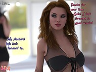 Busty blonde Futa with a huge dick extensively dominates her girlfriends in a wild fuck 7