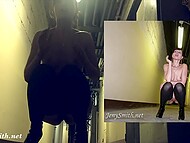 Jeny Smith was caught when posing nude in the warehouse 11