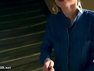 Jeny Smith was caught when posing nude in the warehouse 7