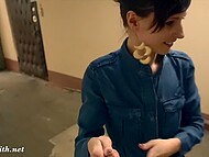 Jeny Smith was caught when posing nude in the warehouse 8
