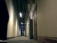 Jeny Smith was caught when posing nude in the warehouse 9