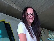 Sasha Sparrow's heated body was used under public bridge after sucking cock 5