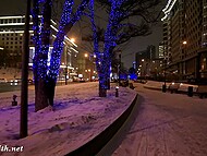 Kinky flasher Jeny Smith walks nude through the snowy city 6