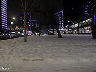 Kinky flasher Jeny Smith walks nude through the snowy city 7