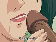 Hentai MILF with huge breasts is indulged in passionate lovemaking with her devoted partner 8