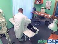 Timid patient drips with moist pussy onto the doctor's fingertips 5