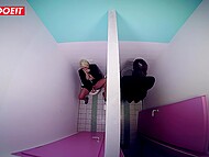 Celina Davis enjoyed a steamy session in the bathroom stall with her German boss 5