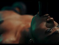 Black girl with massive bosom gets brutal intercourse with otherworldly tentacle creature 10