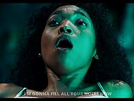 Black girl with massive bosom gets brutal intercourse with otherworldly tentacle creature 8