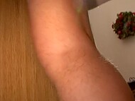 German homemaker in white stockings enjoys passionate sex at home 7