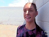 Shameless chick swallows and fucks a stranger's dick in the gloryhole 10