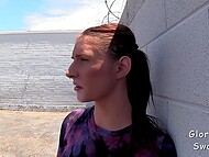 Shameless chick swallows and fucks a stranger's dick in the gloryhole 6