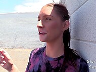 Shameless chick swallows and fucks a stranger's dick in the gloryhole 7