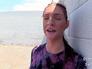 Shameless chick swallows and fucks a stranger's dick in the gloryhole 9