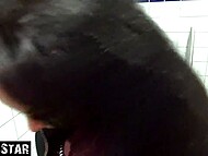 Totally perverted German wench gets down and dirty when copulating with a stranger in the station toilet  5