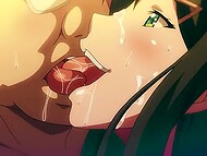 Succulent lips of sweet Hentai chick savor sweet caresses 9