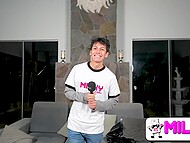 Big-assed Portuguese pornstar gives blowjob to her devoted fan 8