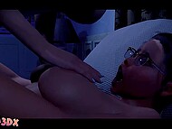 Perverted Futanari dreams of a moist footjob from her chesty girlfriend 11