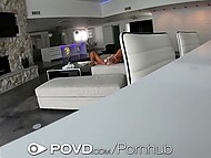 Alexis Adams' perverted landlord climaxes within her pussy in POV 4