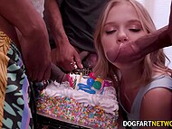 Tee Reel, Scotty P, and Kriskofficial celebrate Coco Lovelock's birthday surprise with giving her 11 black cocks