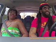 Black lovers Lisa Rivera and Don Whoe have intense sex in their truck while driving 4