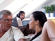 Attractive 18-year-old girl needs sex and has to seduce her BF's old dad to use his dick 6