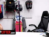 Sophia Burns, caught shoplifting and detained by the theft officer for body search 10