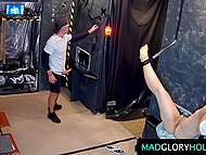 Chubby Czech whores copulate with stranger guys through the gloryhole 7