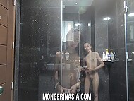 Slim Asian teen receives massive white cock and hefty creampie 4