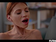 Kinky Futanari babe Josephine Jackson cums twice into her girlfriend's pussy 11