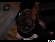 Sinful Futanari nun shoves dick into pussy of the inked teen harlot 7