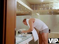 Sofia Lee's elderly hubby asks her friend to pleasure her in their bedroom 6