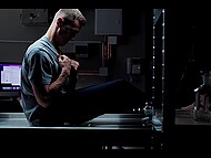 Winsome blonde doc Charlie Dean craves a cock when the dude stops the time 4