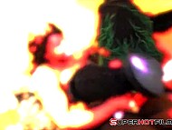 Plump Ebony tart Poison Ivy having lesbian fun with a black red-haired chick  5