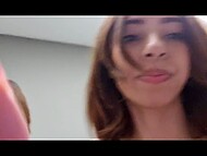 Sexy Latina Julie Oliver hides in the hotel bathroom to masturbate and give you JOI 10