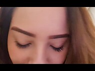 Sexy Latina Julie Oliver hides in the hotel bathroom to masturbate and give you JOI 5