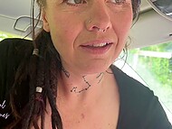 Amateur British MILF wants to cheat on hubby and seduces her stepbrother on public sex in the car 7